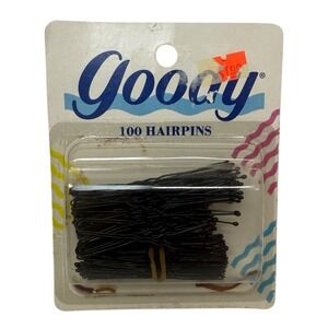 Goody Hair Pins Metal Bobby Pins 100 Pack Vintage 1989 Item #135/1 Black 3 Sizes